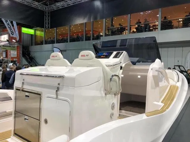 Slide: The Image of 2020 Zar Formenti 85 SL boat interior at a boat show. - 7
