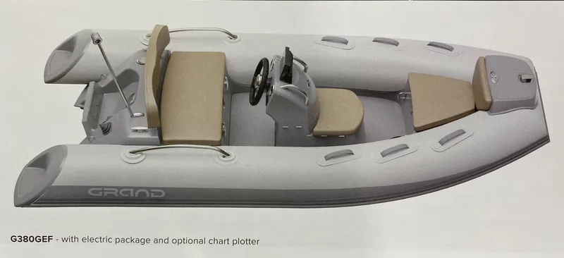 Slide: The Image of 2022 Grand G380 inflatable boat with electric package and optional chart plotter. - 8