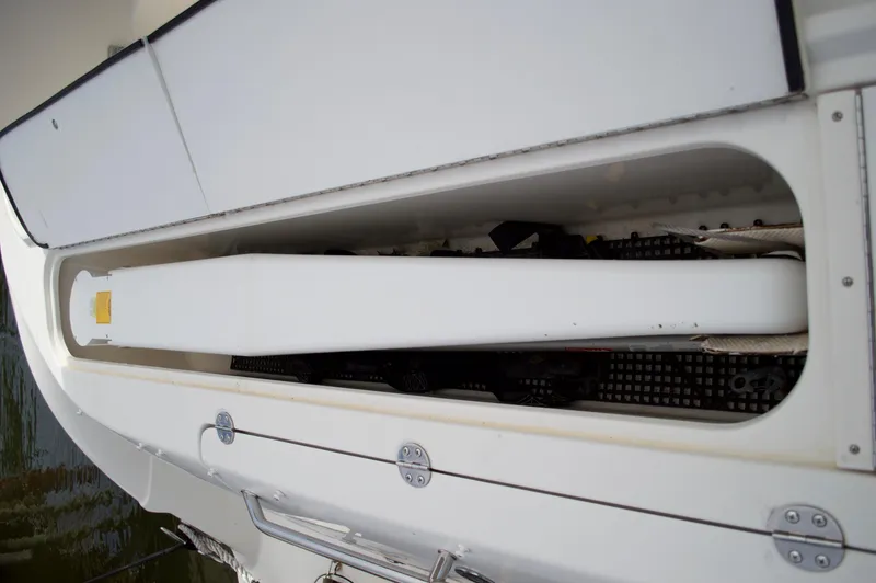 Slide: The Image of 2005 Sea Ray 550 Sedan Bridge boat storage compartment. - 11