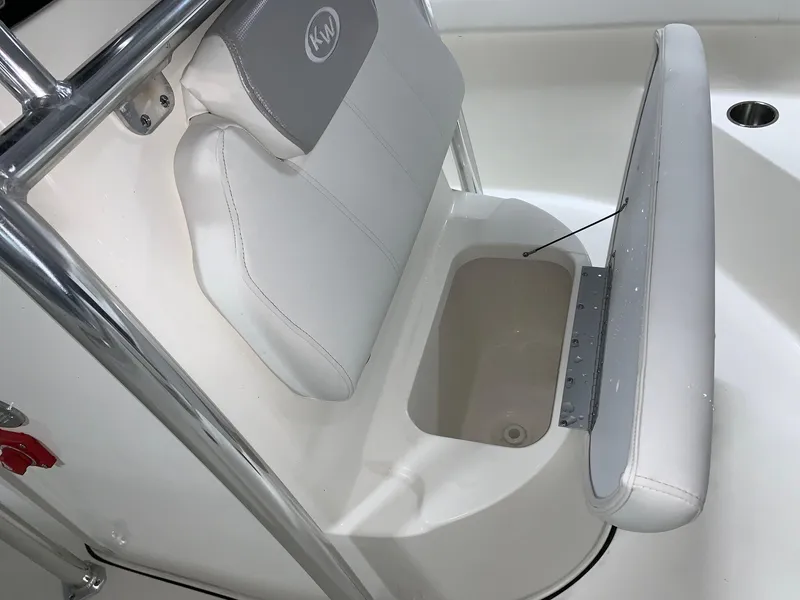 Slide: The Image of 2024 Key West 203 FS boat seat with storage compartment. - 12