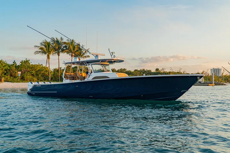 Slide: The Image of 2025 Valhalla Boatworks V-46 cruising on a sunny day. - 0