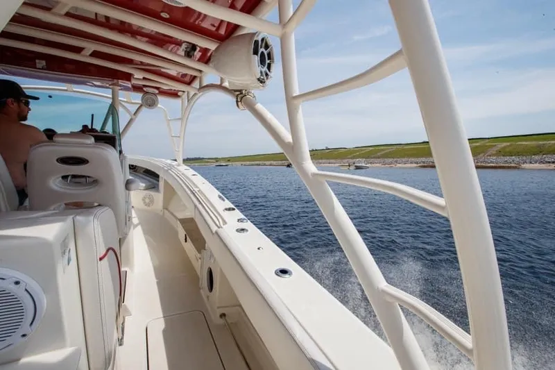 Slide: The Image of 2013 Hydra-Sports 42 Siesta boat cruising on a sunny day. - 11