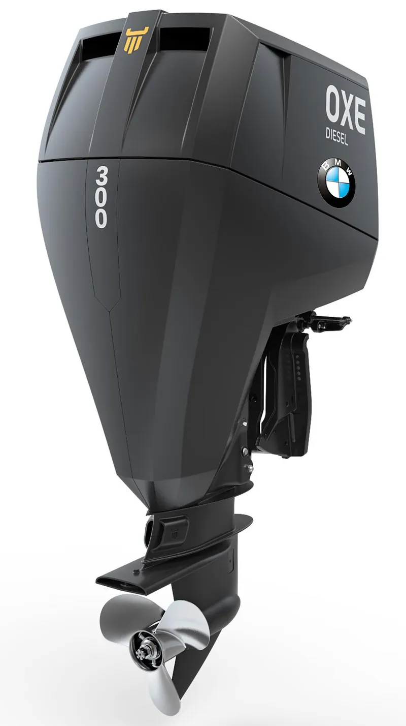 Slide: The Image of 2022 Compact Mega Yachts CMY 161 outboard motor, OXE Diesel 300, sleek design. - 16