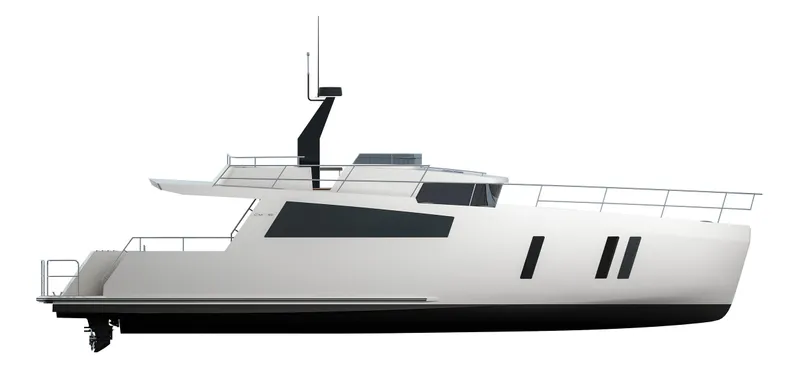 Slide: The Image of 2022 Compact Mega Yachts CMY 161, sleek modern design, side view. - 3