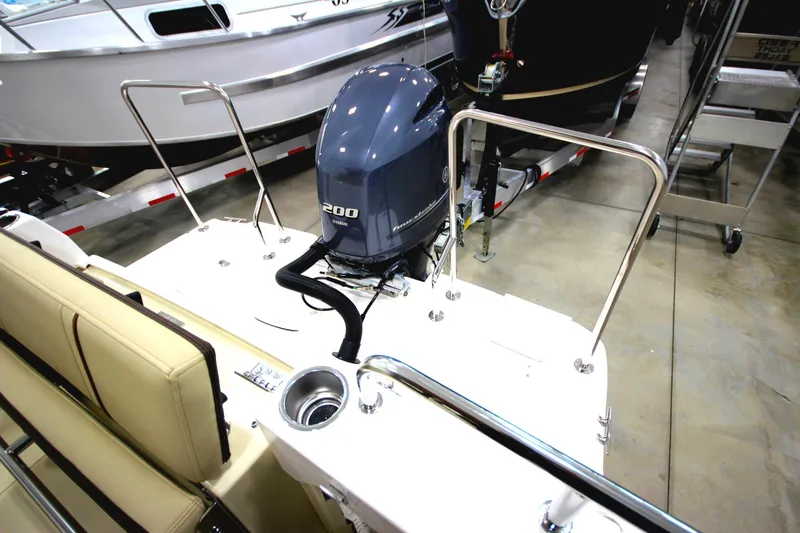 Slide: The Image of 2025 Ranger Tugs R-23 boat with 200 horsepower outboard motor. - 12