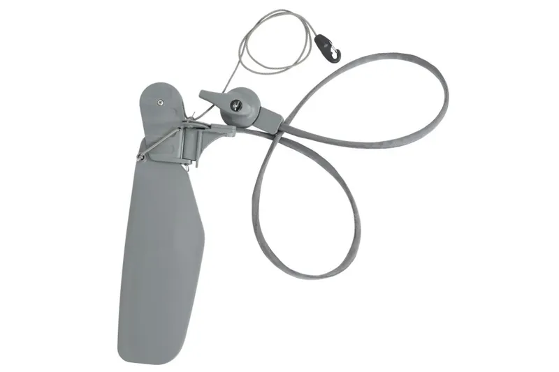 Slide: The Image of Hobie iTrek 14 Duo 2023 kayak rudder system, gray color, isolated on white background. - 11