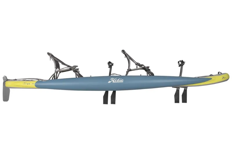 Slide: The Image of 2023 Hobie iTrek 14 Duo inflatable tandem kayak, side view. - 8