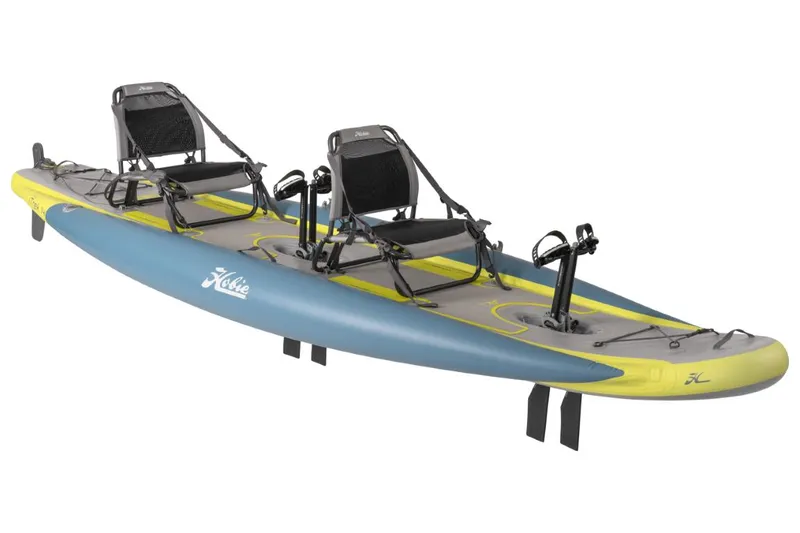 Slide: The Image of 2023 Hobie iTrek 14 Duo inflatable tandem kayak with pedal drive system. - 7