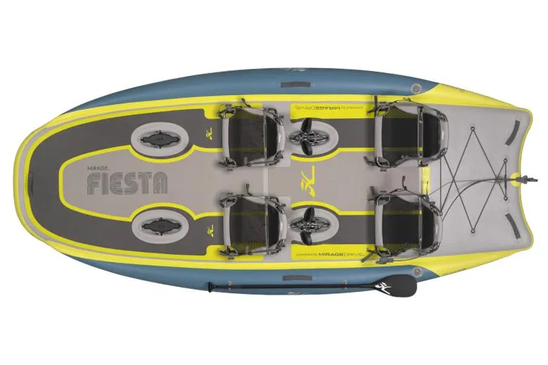 Slide: The Image of 2023 Hobie iTrek Fiesta inflatable pedal kayak, top view. - 7