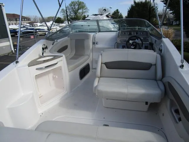Slide: The Image of 2010 Chaparral 270 Signature boat interior with seating and helm. - 5