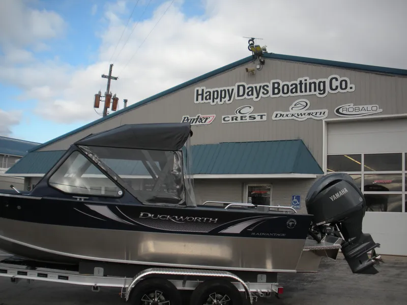 Slide: The Image of 2024 Duckworth 18 Advantage Sport boat at Happy Days Boating Co. dealership. - 2