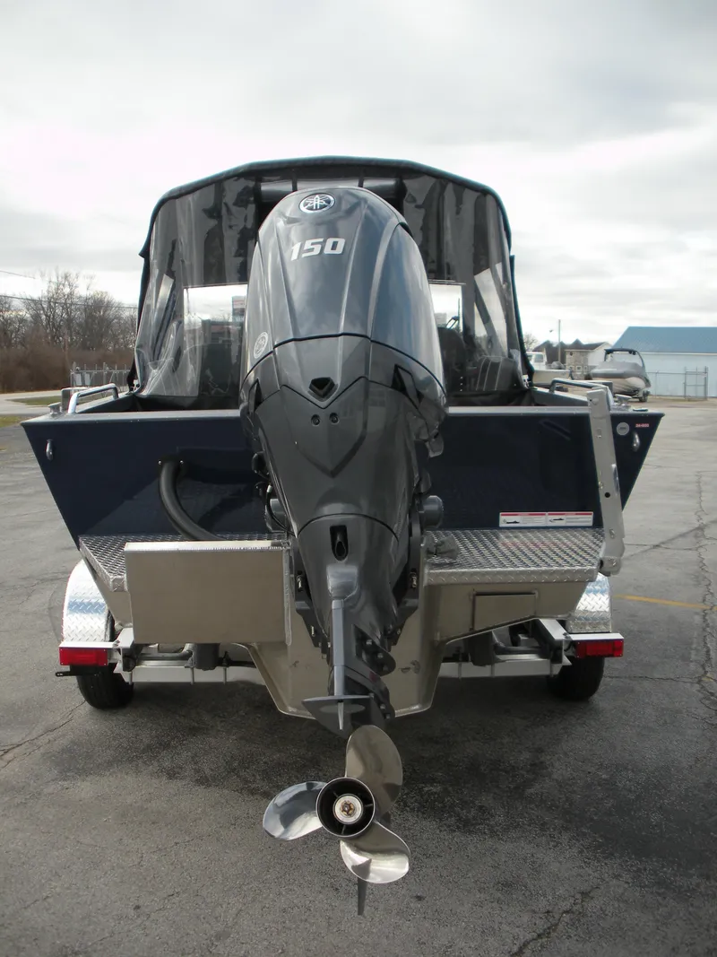 Slide: The Image of 2024 Duckworth 18 Advantage Sport boat with 150 HP outboard motor. - 9