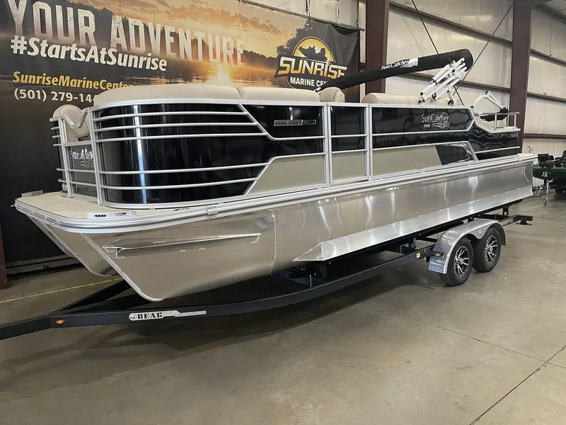 Slide: The Image of 2023 SunCatcher Elite 324SS pontoon boat displayed at Sunrise Marine Center. - 15