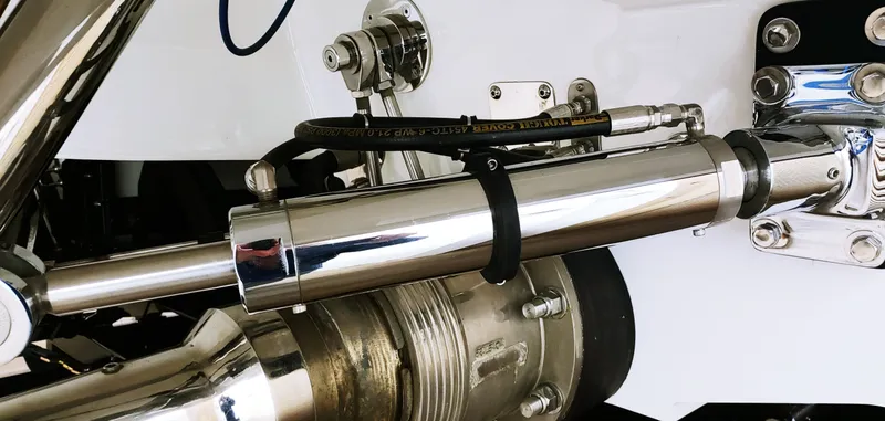 Slide: The Image of Close-up of Skater 50 boat engine components, 2020 model. - 14