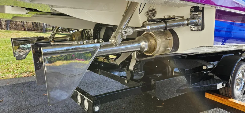 Slide: The Image of Close-up of the propulsion system of a 2020 Skater 50 boat. - 4