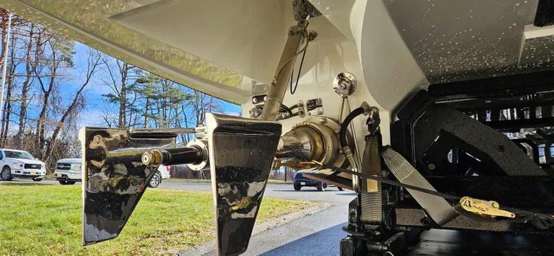 Slide: The Image of Close-up of Skater 50 boat propeller and drive system, 2020 model. - 6