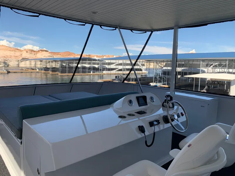 Slide: The Image of Helm of 2019 Adonia Rhapsody Share #11 houseboat with marina view. - 14