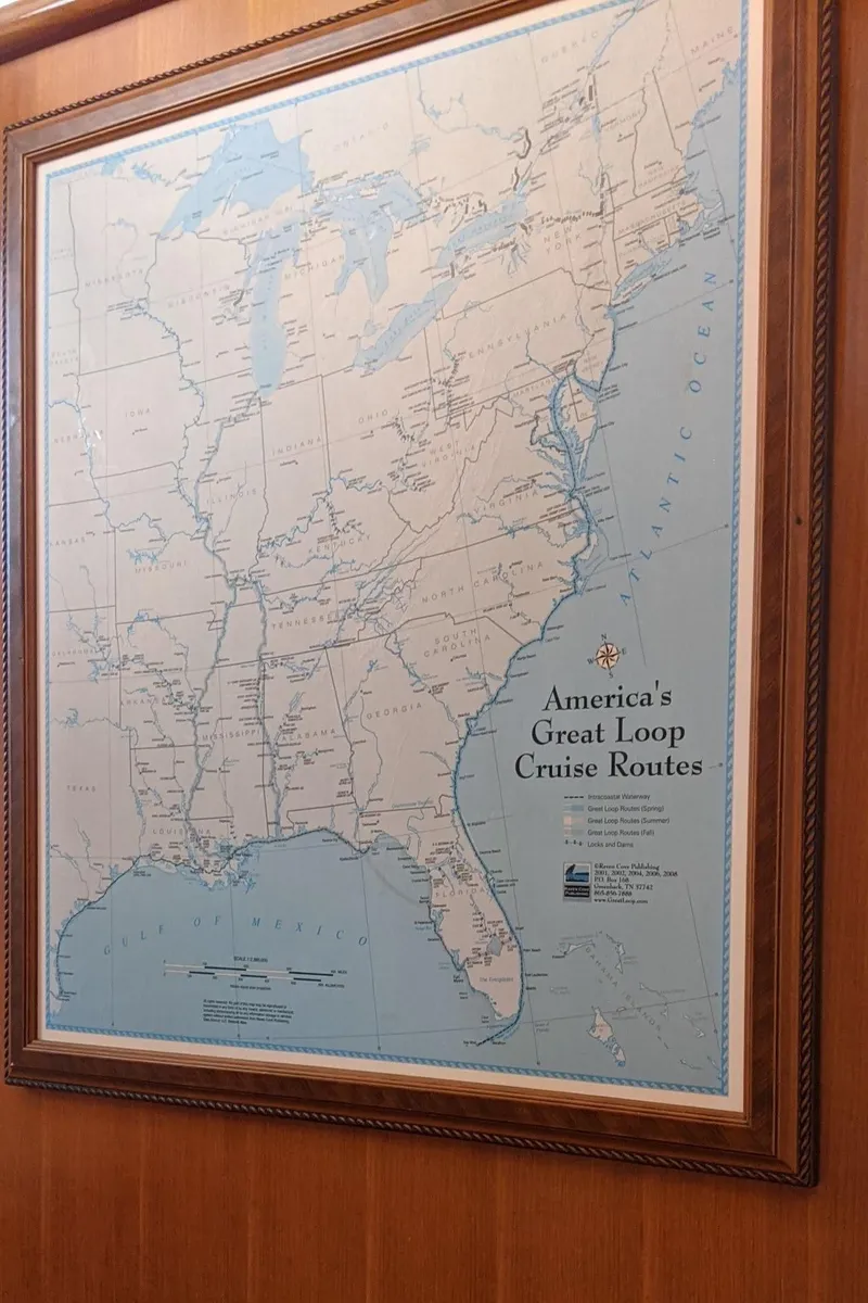 Slide: The Image of Map of Great Loop Cruise Routes aboard Jefferson 43 Sun Deck. - 36