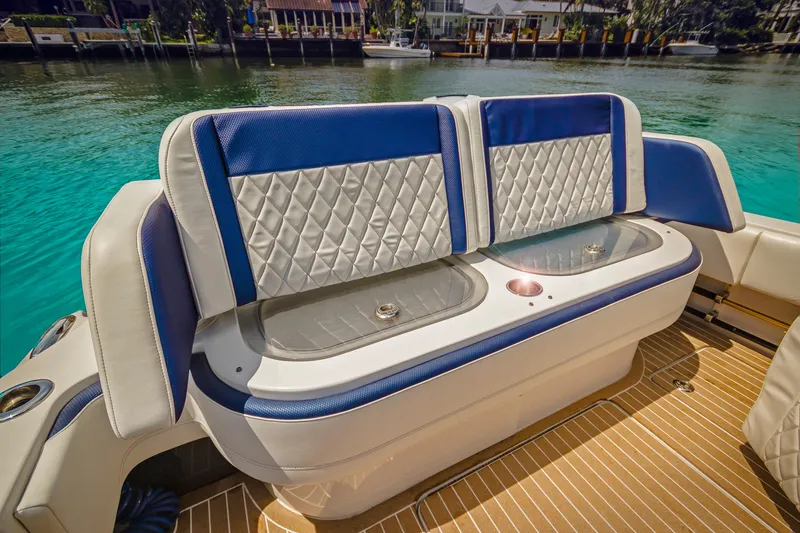 Slide: The Image of 2026 Nor-Tech 392 Super Fish boat with luxurious seating and elegant design. - 3