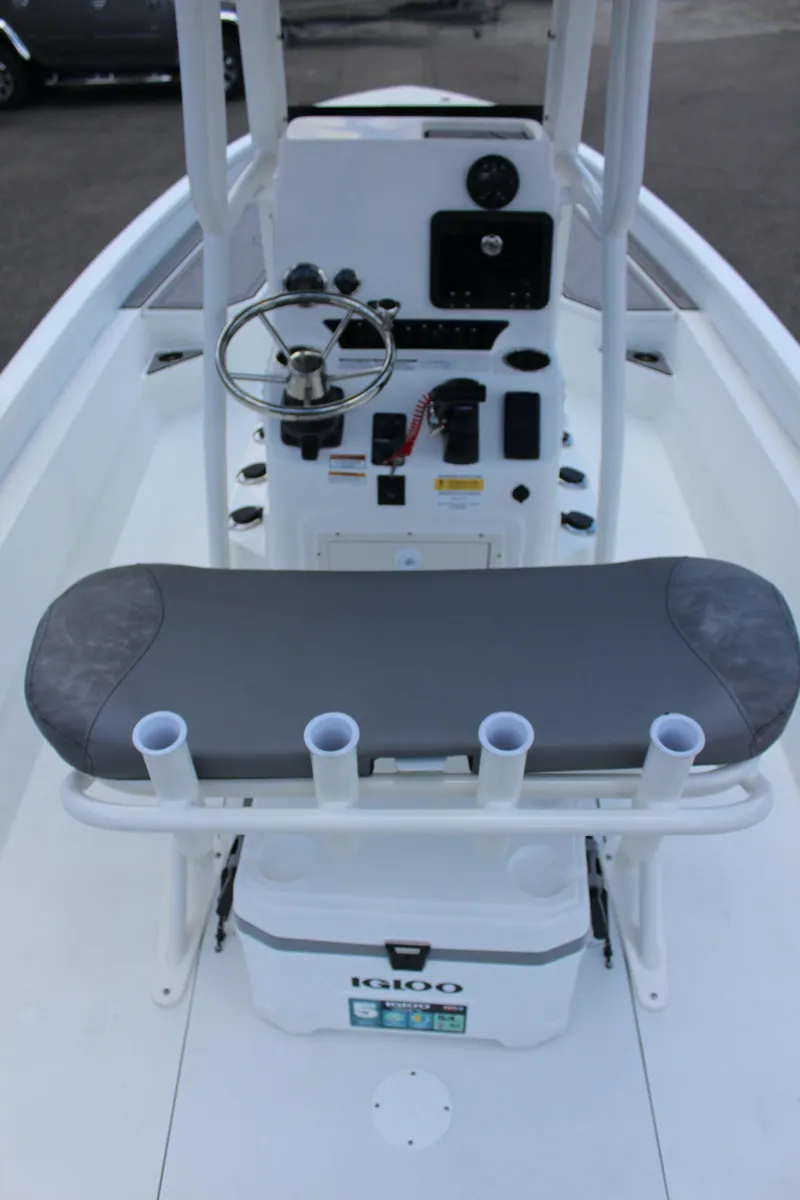 Slide: The Image of 2023 Avid AVID 23 MAG boat interior with steering console and seating. - 9