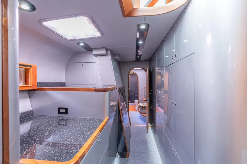 Slide: The Image of Interior of 2025 Shuttleworth 52 AeroRig yacht, featuring sleek design and modern amenities. - 42