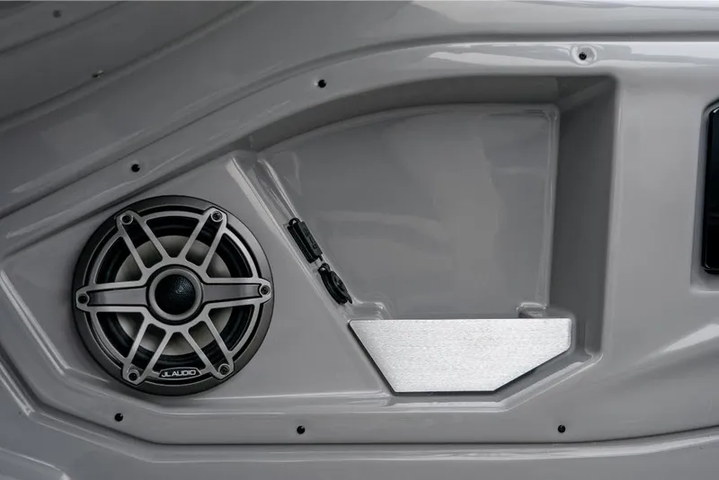 Slide: The Image of 2022 Harris Grand Mariner 250 boat speaker and panel detail. - 22