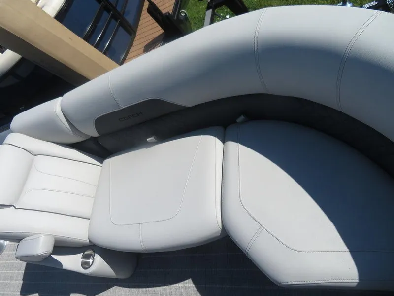 Slide: The Image of 2021 Coach Pontoons 245 RFC-21, luxurious seating detail. - 14