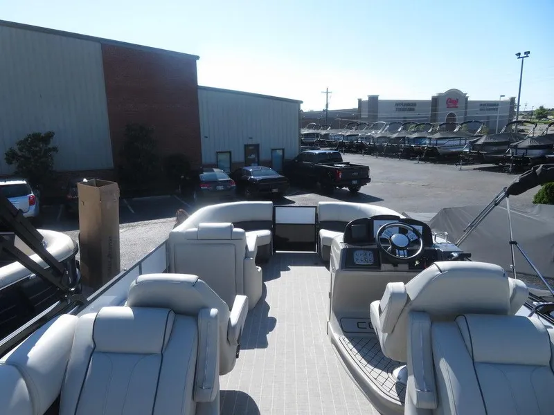 Slide: The Image of 2021 Coach Pontoons 245 RFC-21 interior view at dealership. - 19