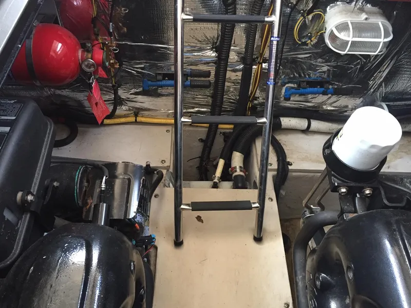 Slide: The Image of Engine room of 2013 Meridian 341 Sedan with ladder and equipment. - 15