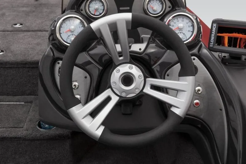 Slide: The Image of Steering wheel and dashboard of 2024 Tracker Pro Team™ 195 TXW Tournament Edition boat. - 12
