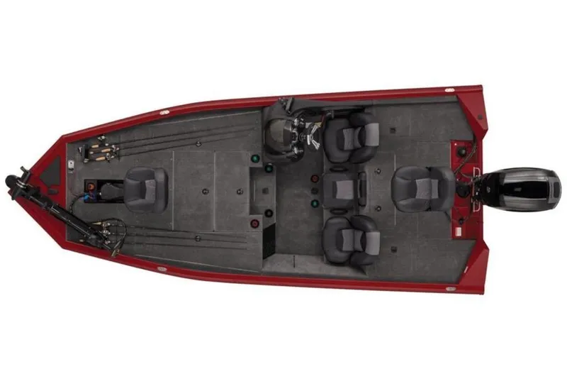 Slide: The Image of 2024 Tracker Pro Team™ 195 TXW Tournament Edition fishing boat, top view. - 30