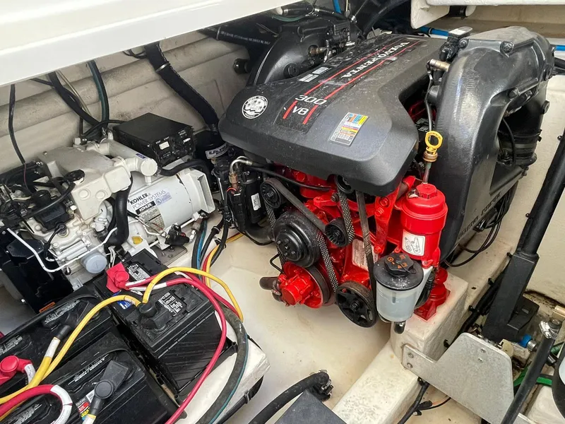 Slide: The Image of Engine compartment of a 2014 Monterey 320 Sport Yacht with Volvo Penta V8 engine. - 22
