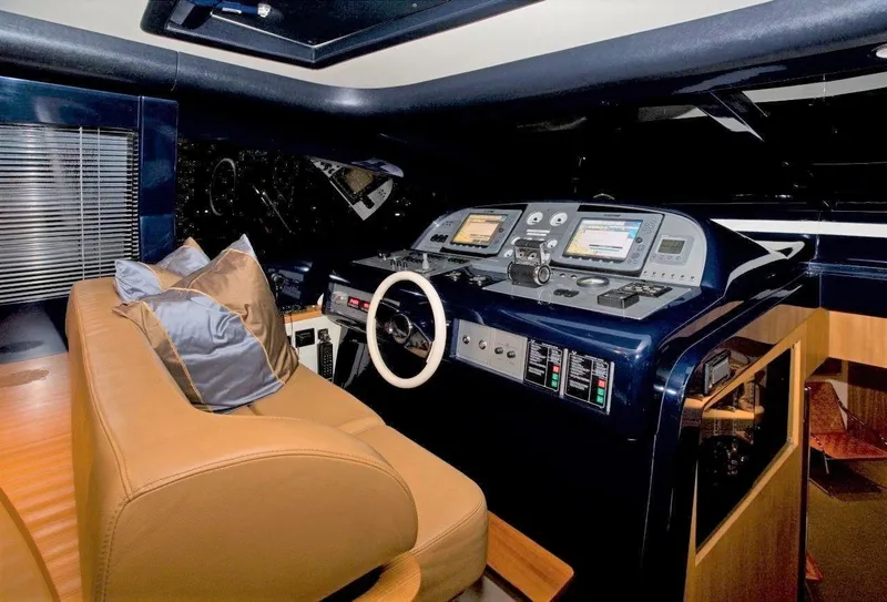 Slide: The Image of Interior cockpit of 2004 Riva Splendida yacht with modern navigation equipment. - 11