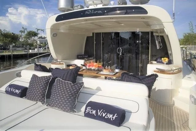 Slide: The Image of Luxury 2004 Riva Splendida yacht with outdoor seating and dining area. - 3