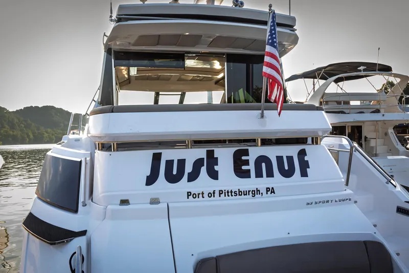 Slide: The Image of 2015 Regal 53 Sport Coupe yacht named "Just Enuf" docked in Pittsburgh, PA. - 54