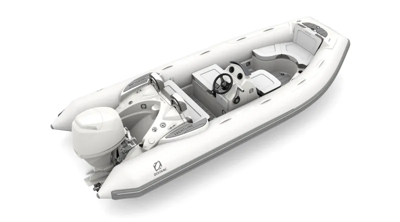 Slide: The Image of 2025 Zodiac Yachtline 490 inflatable boat with sleek design and modern features. - 4