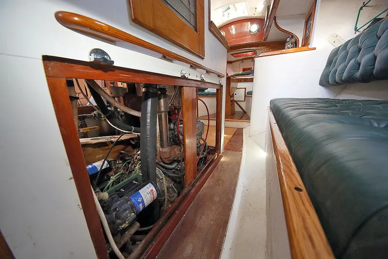 Slide: The Image of 1979 Custom Van Dyne Schooner engine compartment and interior view. - 36