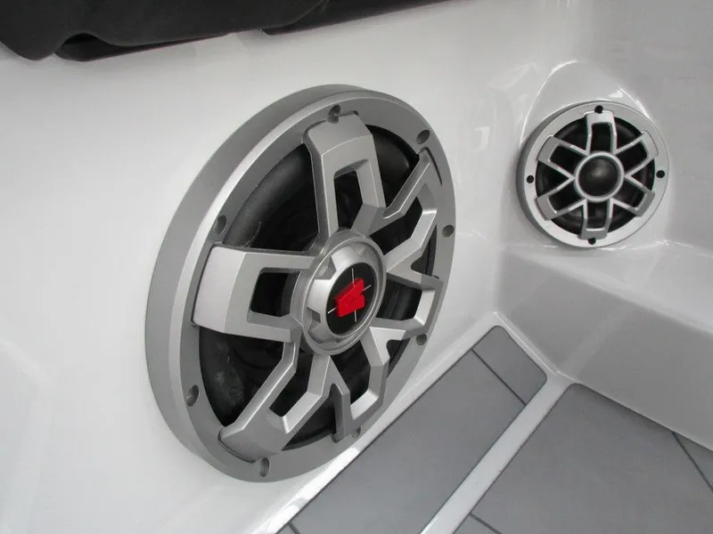 Slide: The Image of 2022 Axis A24 boat speakers, featuring sleek design and modern audio technology. - 17