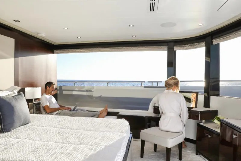 Slide: The Image of Luxurious interior of 2023 Ocean Alexander 37L yacht with ocean view. - 20
