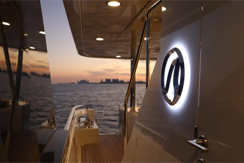 Slide: The Image of Ocean Alexander 37L yacht at sunset, 2023 model. - 46