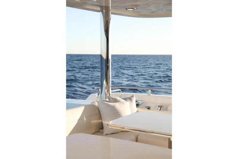 Slide: The Image of Luxury seating area on Ocean Alexander 37L yacht, 2023 model, with ocean view. - 48
