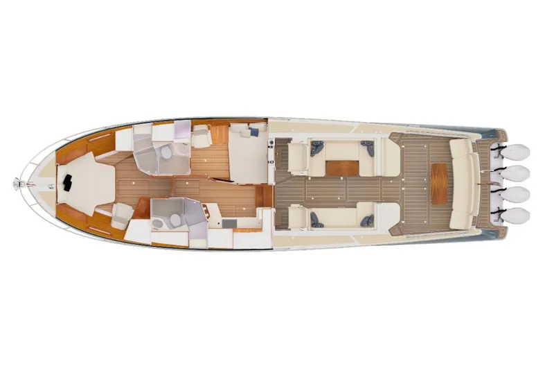 Slide: The Image of Top view of 2023 MJM 53z luxury yacht interior layout. - 25