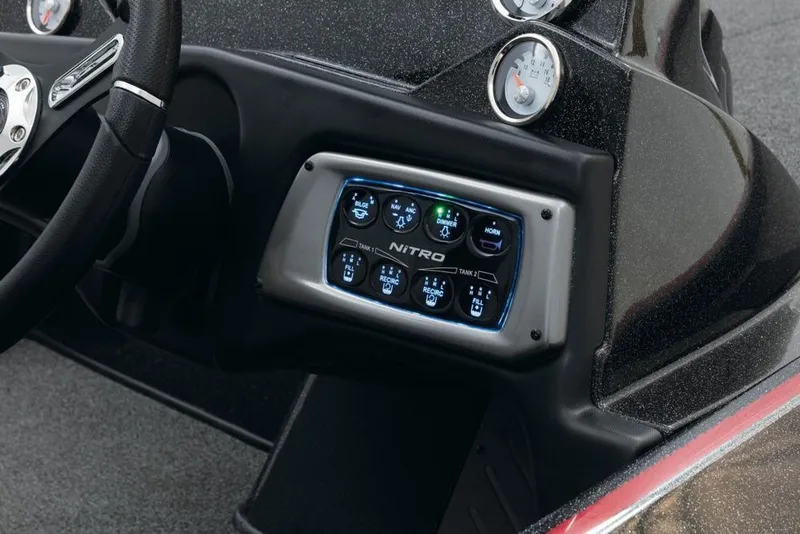 Slide: The Image of Nitro Z20 2022 boat dashboard with illuminated control panel and gauges. - 11