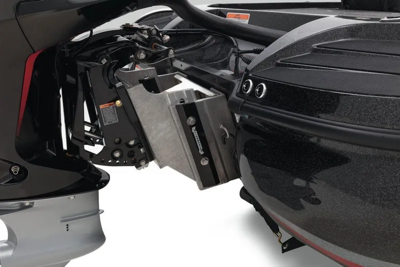 Slide: The Image of Close-up of a 2022 Nitro Z20 boat's engine mount and transom. - 15