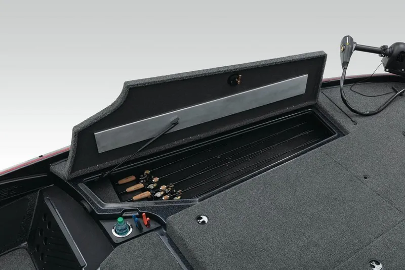 Slide: The Image of 2022 Nitro Z20 boat with open rod storage compartment. - 7