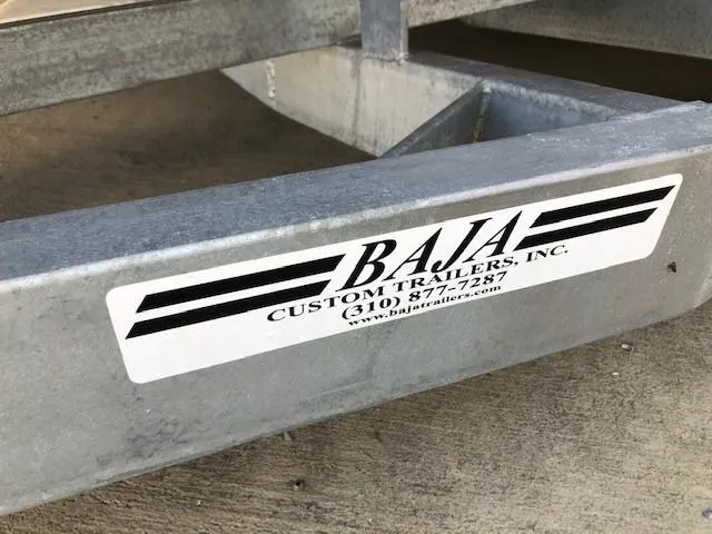 Slide: The Image of Trailer frame with Baja Custom Trailers, Inc. label, suitable for 2014 Grady-White Journey 258. - 14