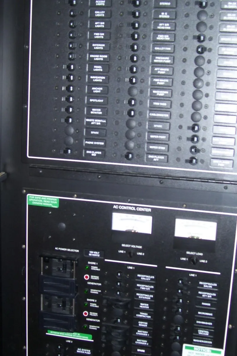 Slide: The Image of Electrical control panel on a 2007 Carver 43 Motor Yacht. - 27