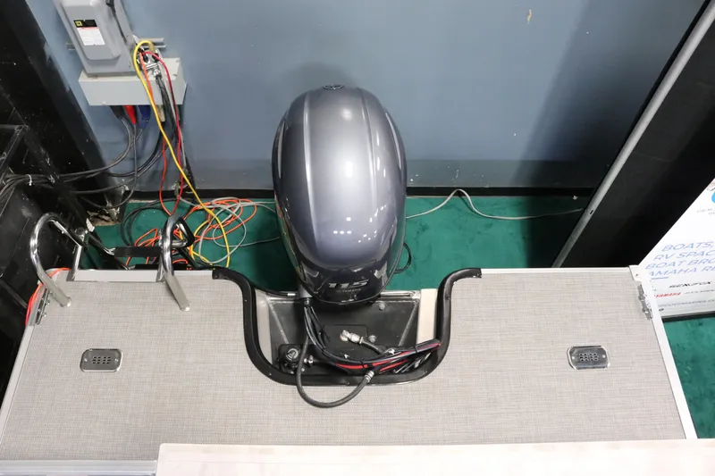 Slide: The Image of 2023 Sylvan L3 ENT boat engine with wiring and control panel. - 26