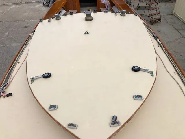 Slide: The Image of Herreshoff S Class 1919 sailboat deck with rigging and fittings. - 7