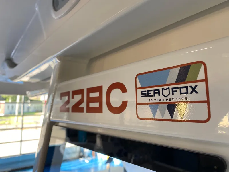 Slide: The Image of 2025 Sea Fox 228 Commander boat logo and model detail. - 17